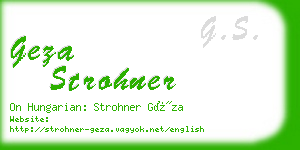 geza strohner business card